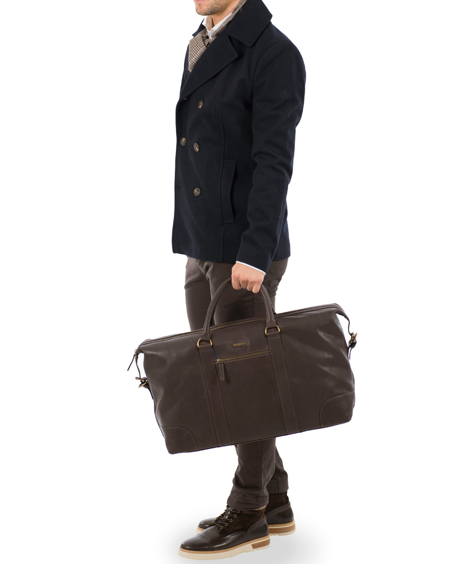 Herren | Morris Leather Weekendbag Dark Brown | Morris | Leather Weekendbag Dark Brown