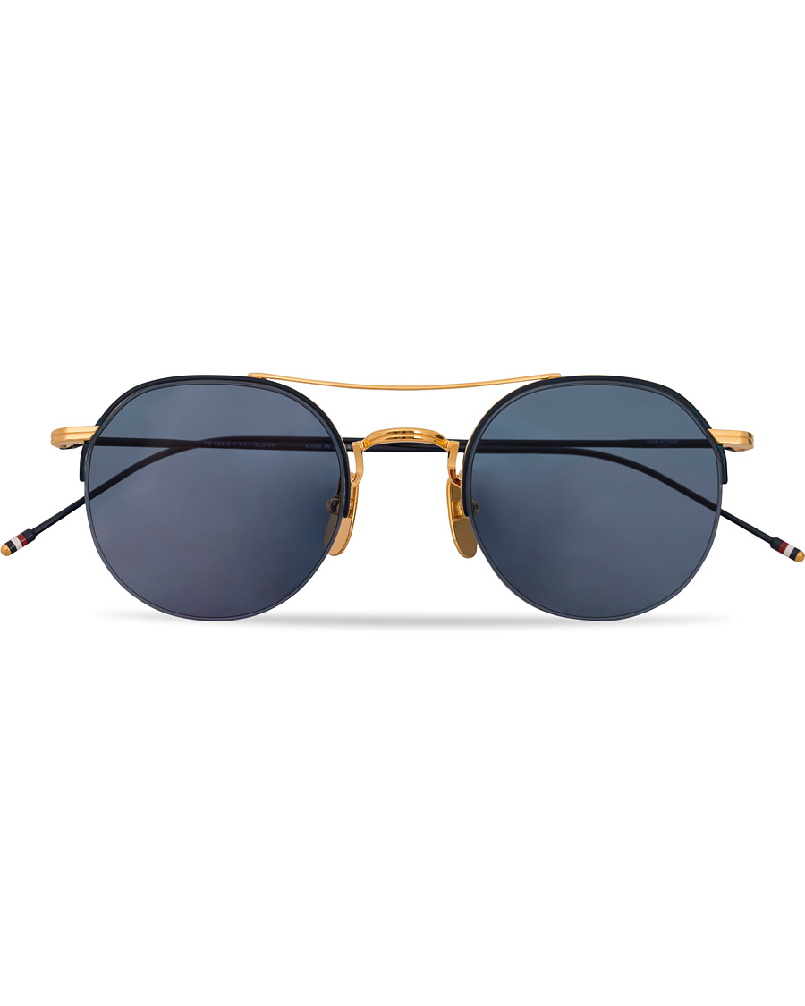 Herren | Thom Browne TB-903 Sunglasses 18 Carat Gold/Navy | Thom Browne | TB-903 Sunglasses 18 Carat Gold/Navy