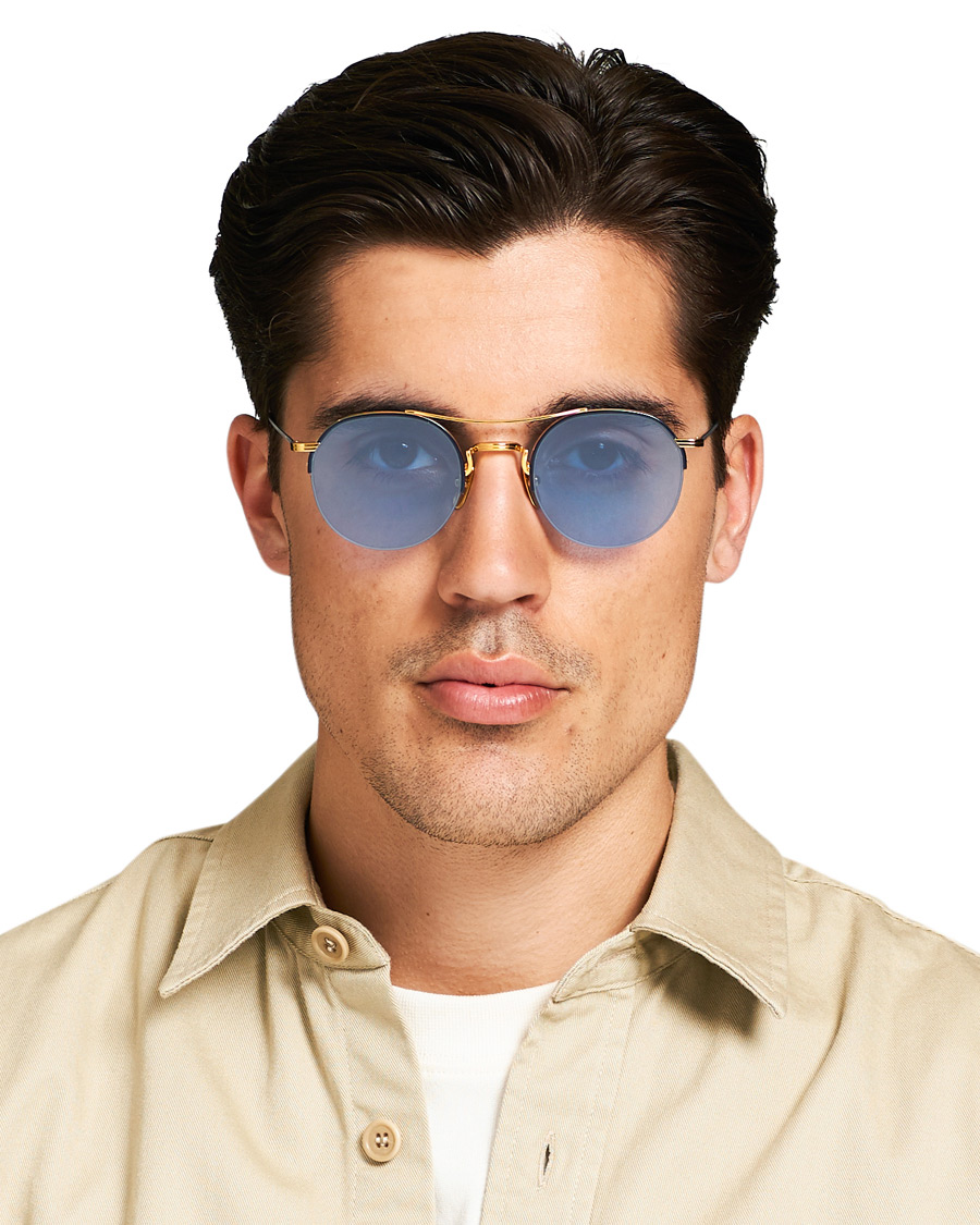 Herren | Thom Browne TB-903 Sunglasses 18 Carat Gold/Navy | Thom Browne | TB-903 Sunglasses 18 Carat Gold/Navy