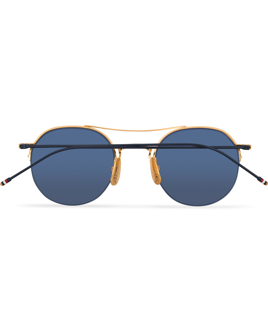 Herren | Thom Browne TB-903 Sunglasses 18 Carat Gold/Navy | Thom Browne | TB-903 Sunglasses 18 Carat Gold/Navy