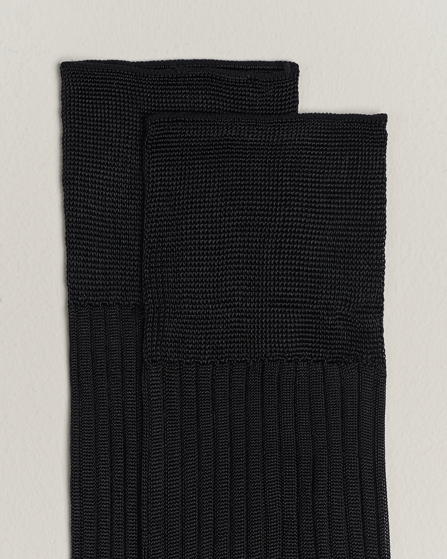 Herren | Unterwäsche | Pantherella | Baffin Silk Long Sock Black