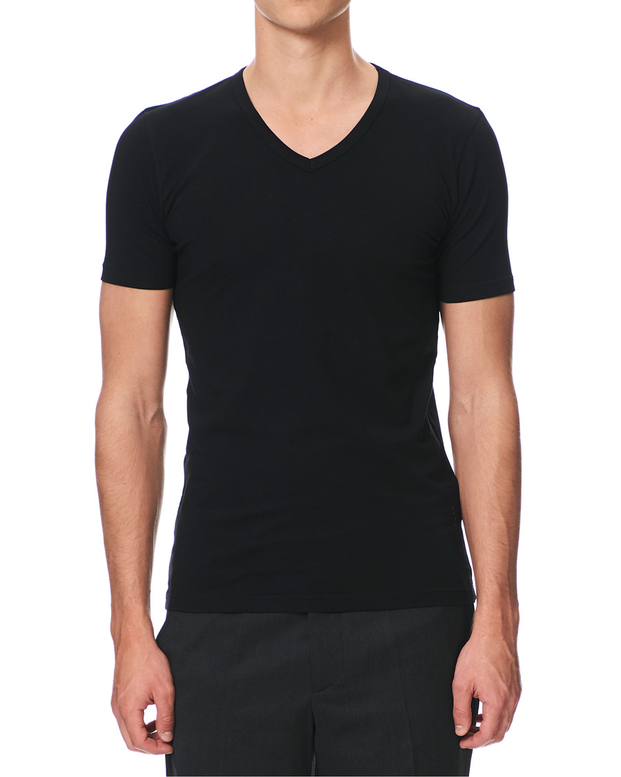 Herren | T-Shirts | BOSS BLACK | BOSS 2-Pack V-Neck Slim Fit Tee Black