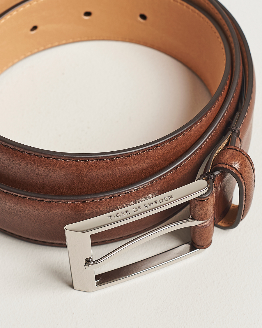 Herren | Gürtel | Tiger of Sweden | Helmi Leather 3,5 cm Belt Brown