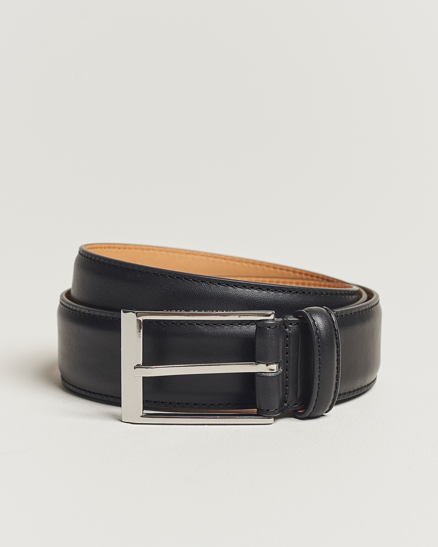 Herren | Tiger of Sweden | Tiger of Sweden | Helmi Leather 3,5 cm Belt Black