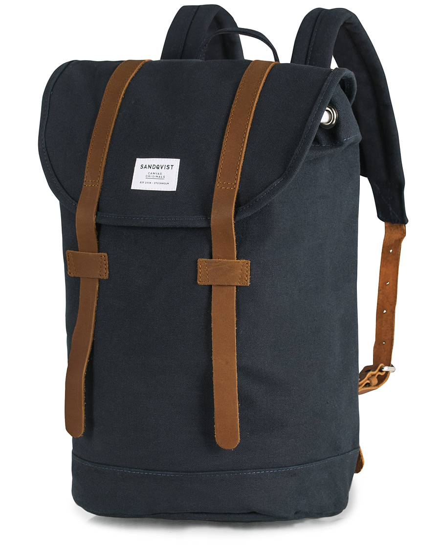 Herren | Sandqvist Stig Canvas Backpack Blue | Sandqvist | Stig Canvas Backpack Blue
