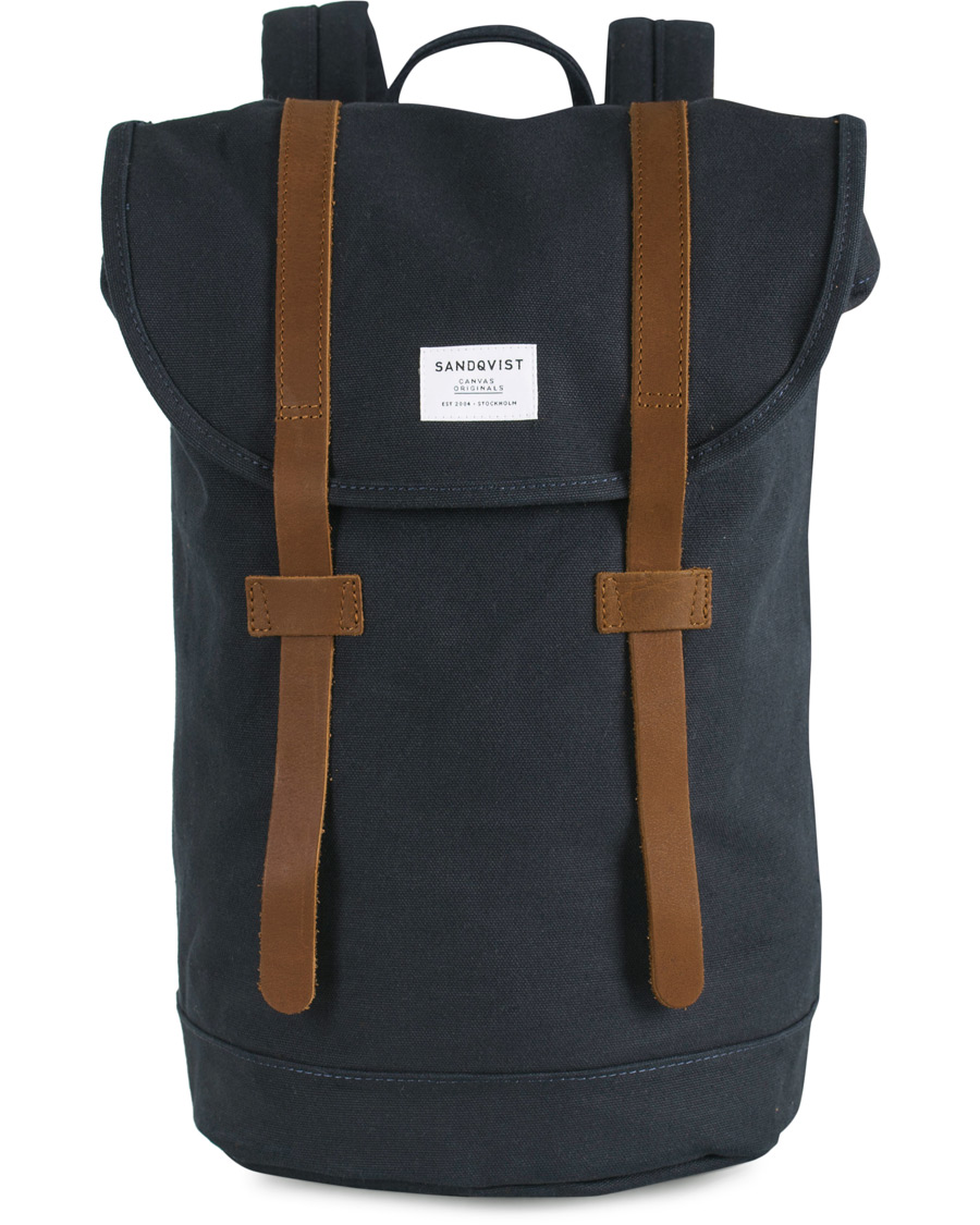 Herren | Sandqvist Stig Canvas Backpack Blue | Sandqvist | Stig Canvas Backpack Blue