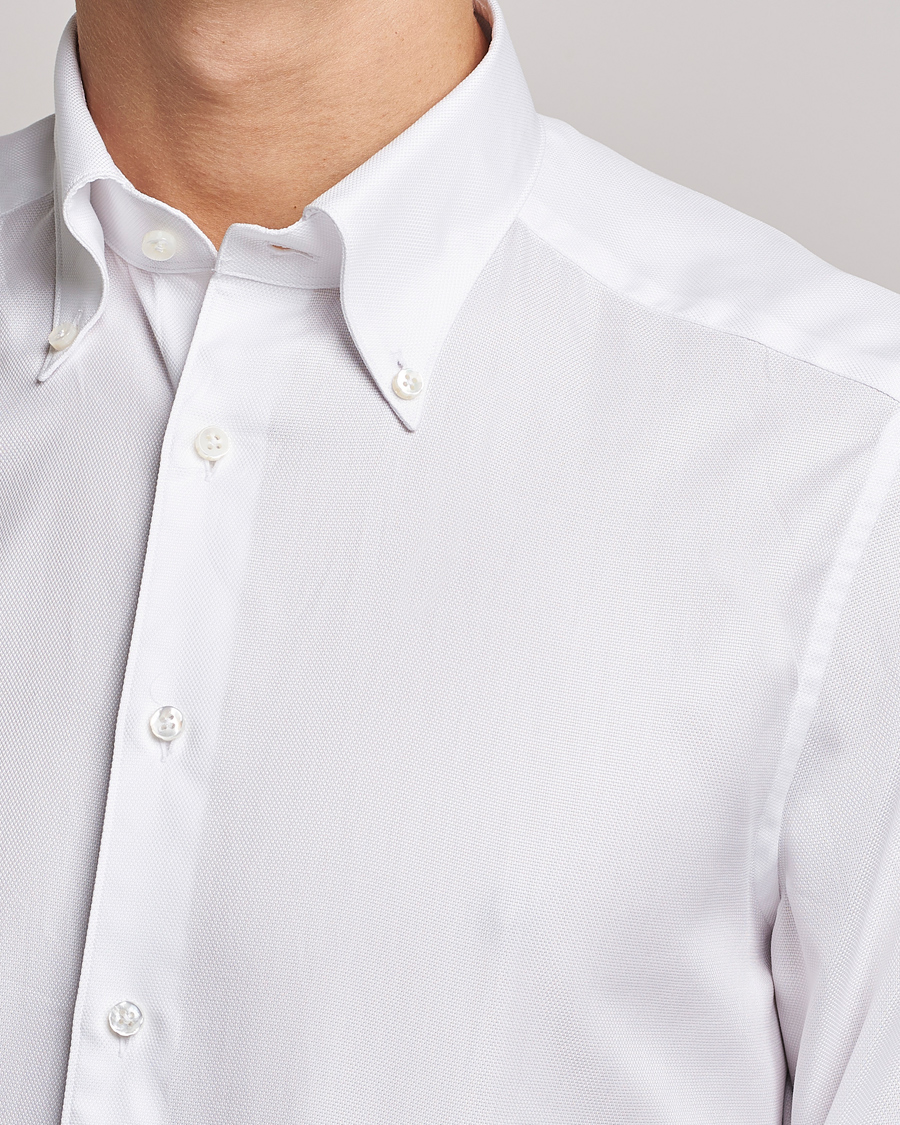 Herren | Hemden | Stenströms | 1899 Slimline Supima Cotton Structure Shirt White