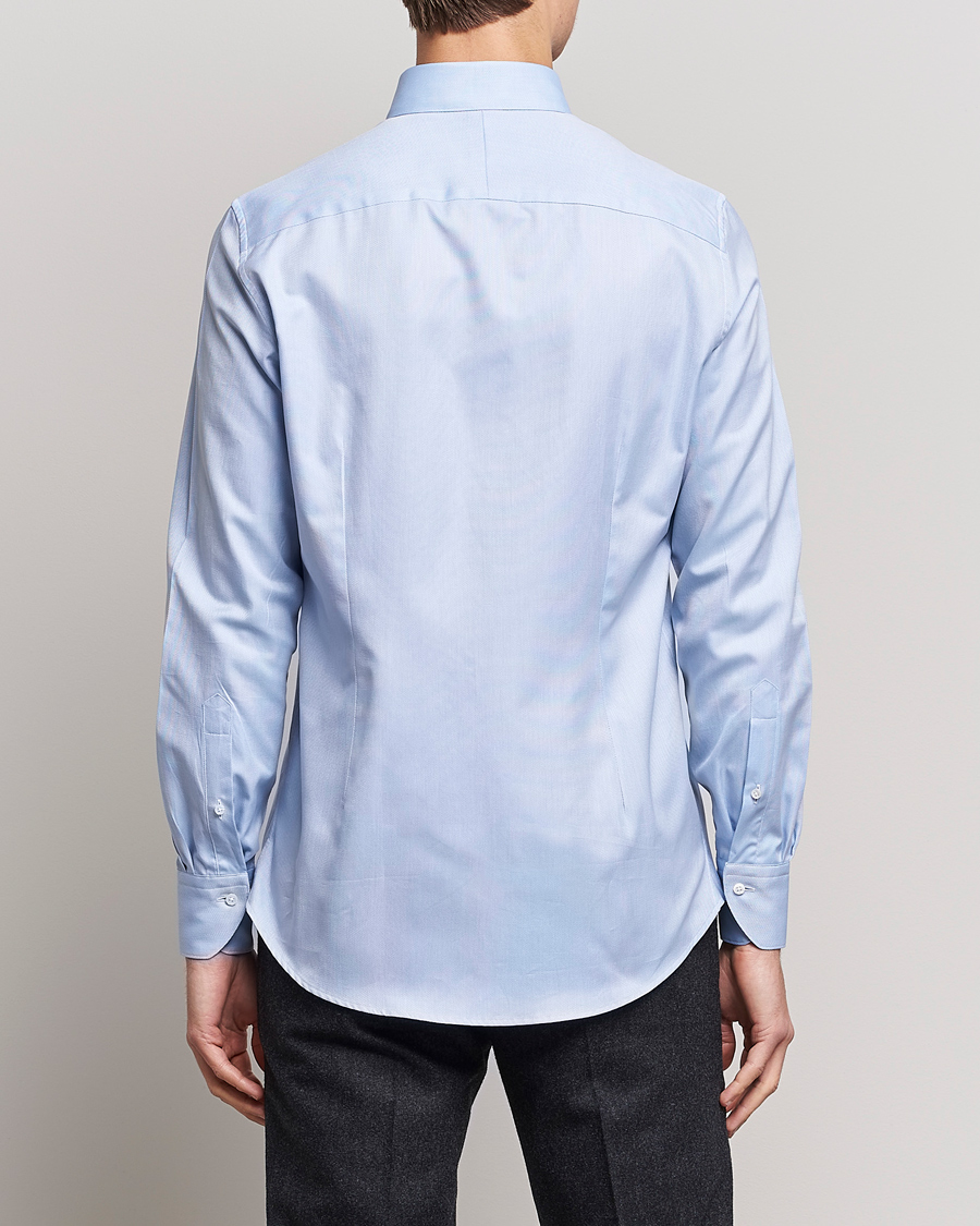 Herren | Hemden | Stenströms | 1899 Slimline Supima Cotton Structure Shirt Blue