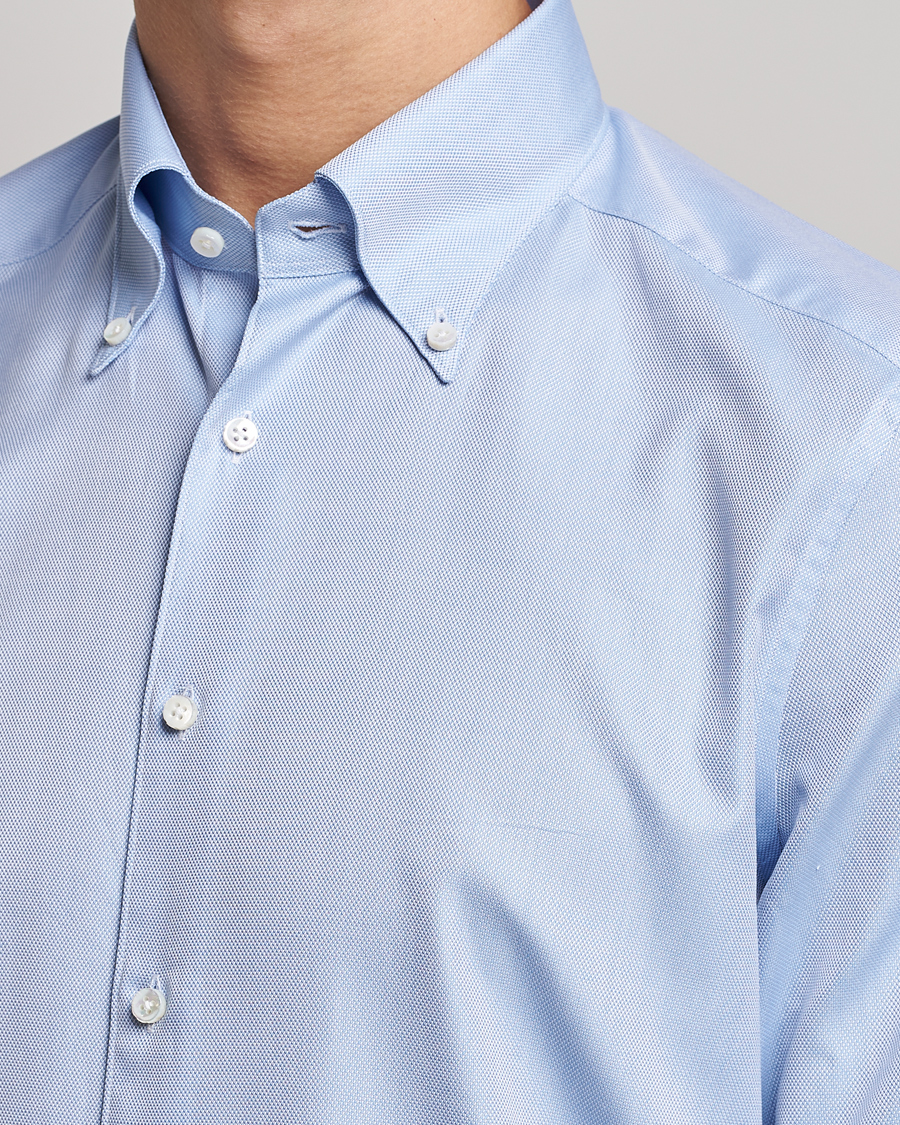 Herren | Hemden | Stenströms | 1899 Slimline Supima Cotton Structure Shirt Blue