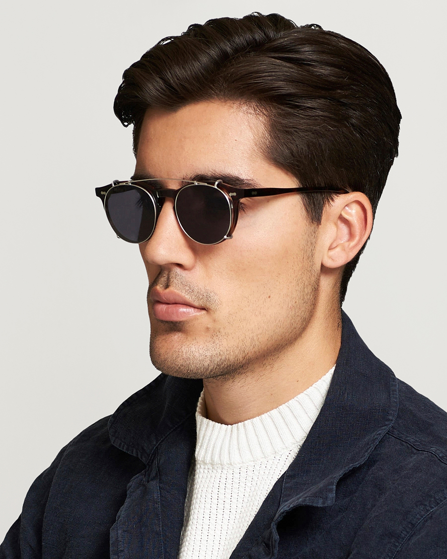 Men | Accessories | TBD Eyewear | Pleat Clip On Sunglasses Classic Tortoise