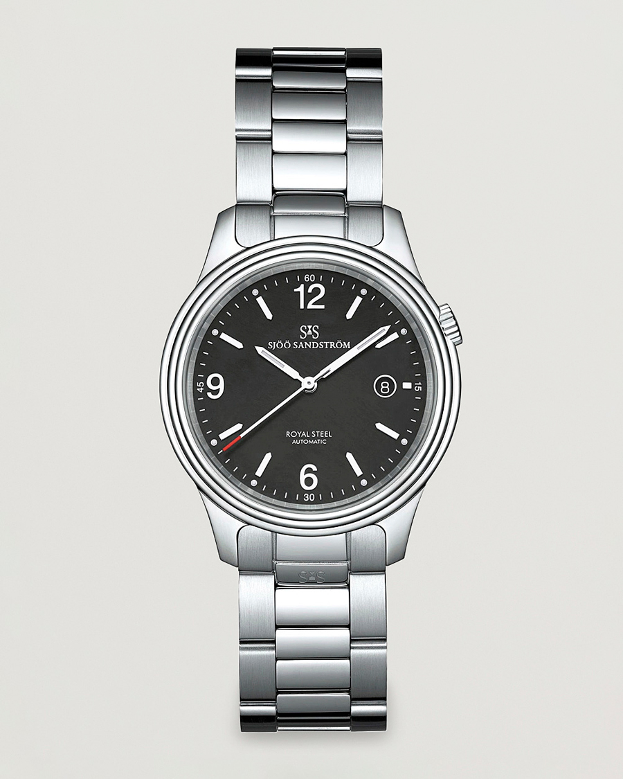 Herren | Sjöö Sandström Royal Steel Classic 41mm Black and Steel | Sjöö Sandström | Royal Steel Classic 41mm Black and Steel