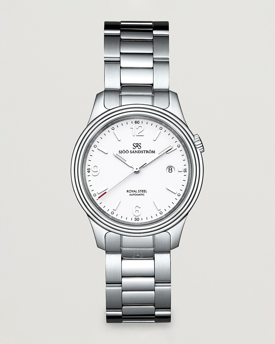 Herren | Fine watches | Sjöö Sandström | Royal Steel Classic 41mm White and Steel