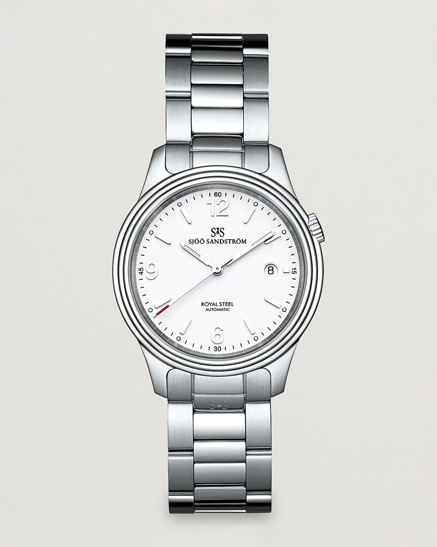 Herren | Sjöö Sandström Royal Steel Classic 41mm White and Steel | Sjöö Sandström | Royal Steel Classic 41mm White and Steel