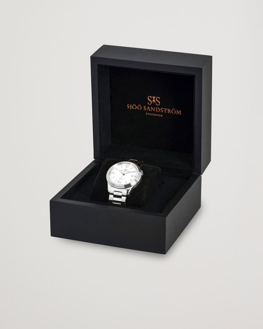 Herren | Sjöö Sandström Royal Steel Classic 41mm White and Steel | Sjöö Sandström | Royal Steel Classic 41mm White and Steel