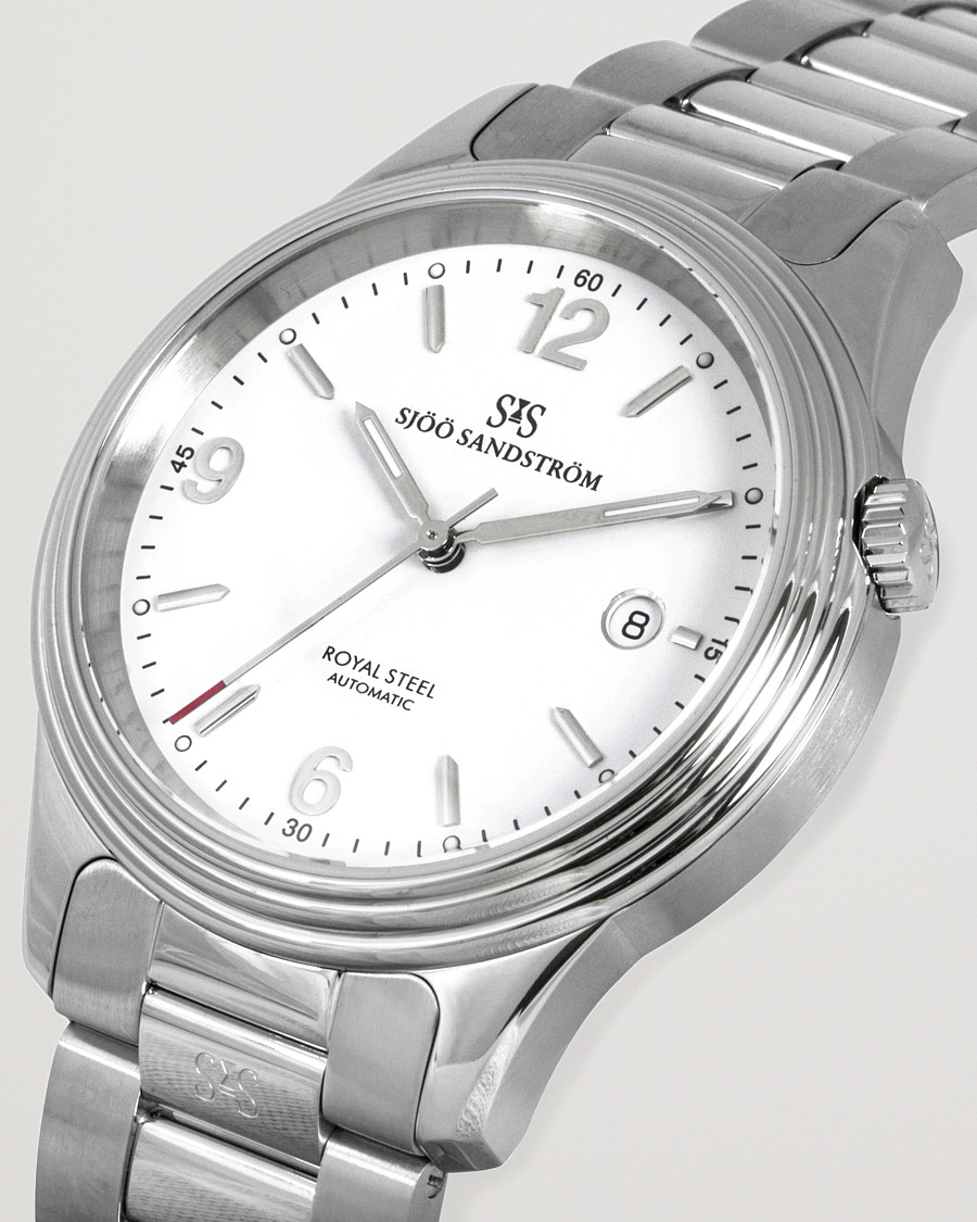 Herren | Sjöö Sandström Royal Steel Classic 41mm White and Steel | Sjöö Sandström | Royal Steel Classic 41mm White and Steel