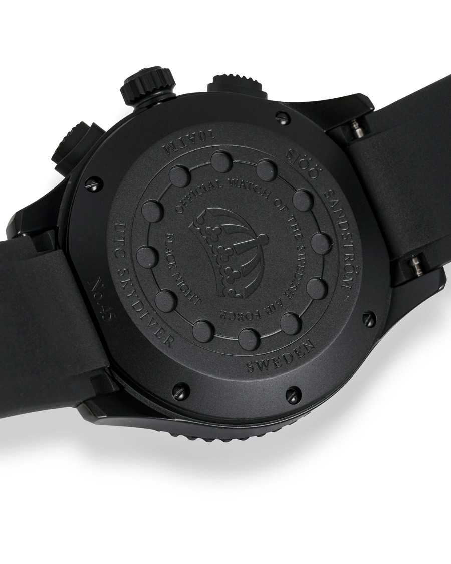 Herren | Sjöö Sandström UTC Skydiver 44,2mm Black Night and Black Rubber | Sjöö Sandström | UTC Skydiver 44,2mm Black Night and Black Rubber