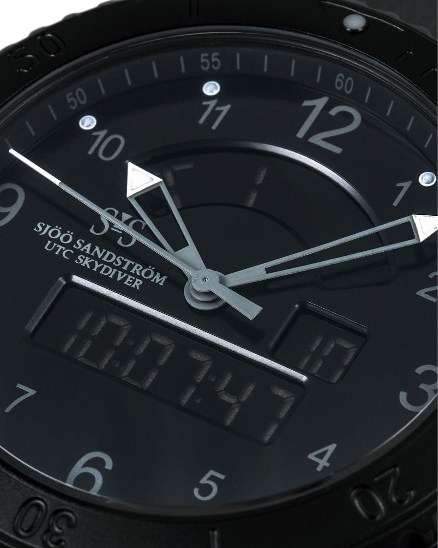 Herren | Sjöö Sandström UTC Skydiver 44,2mm Black Night and Black Rubber | Sjöö Sandström | UTC Skydiver 44,2mm Black Night and Black Rubber