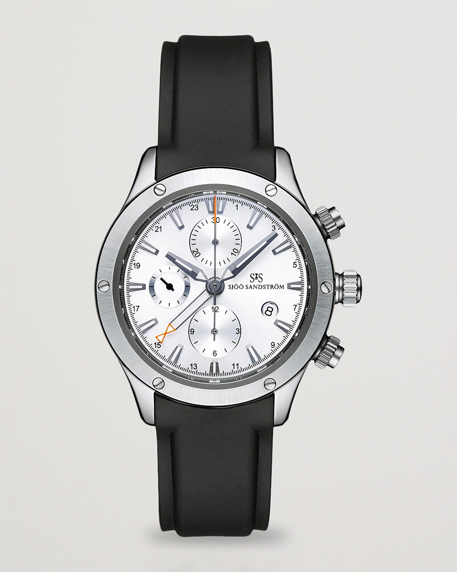 Herren | Fine watches | Sjöö Sandström | UTC Extreme 44,2mm Silver and Black Rubber
