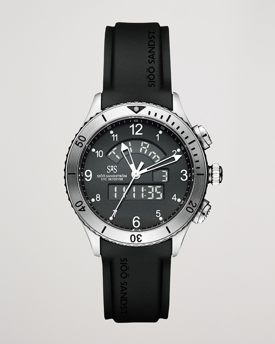 Herren | Sjöö Sandström UTC Skydiver 44,2mm Black and Black Rubber | Sjöö Sandström | UTC Skydiver 44,2mm Black and Black Rubber