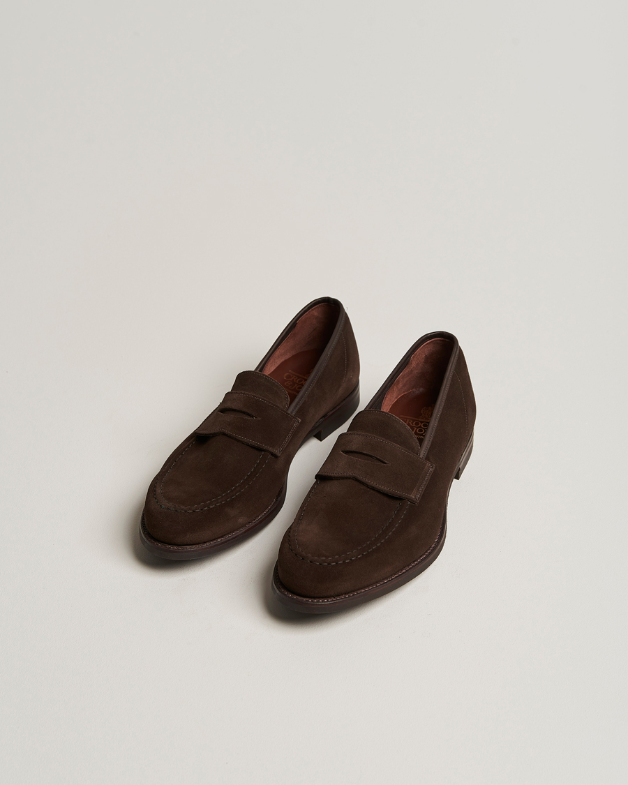 Herren | Loafer | Crockett & Jones | Harvard City Sole Dark Brown Suede