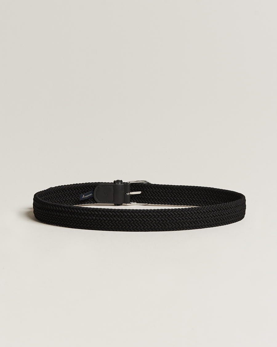 Herren | The Classics of Tomorrow | Anderson's | Stretch Woven 3,5 cm Belt Black