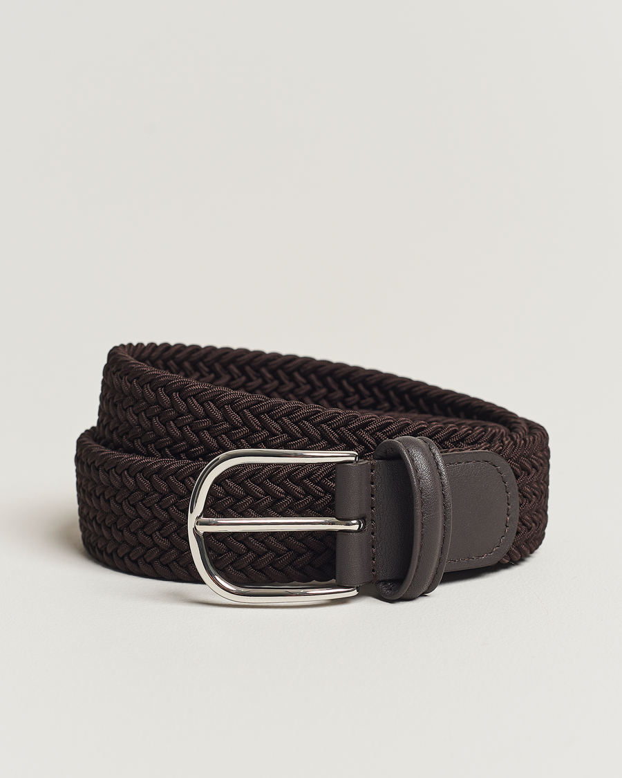 Herren | Gürtel | Anderson's | Stretch Woven 3,5 cm Belt Brown