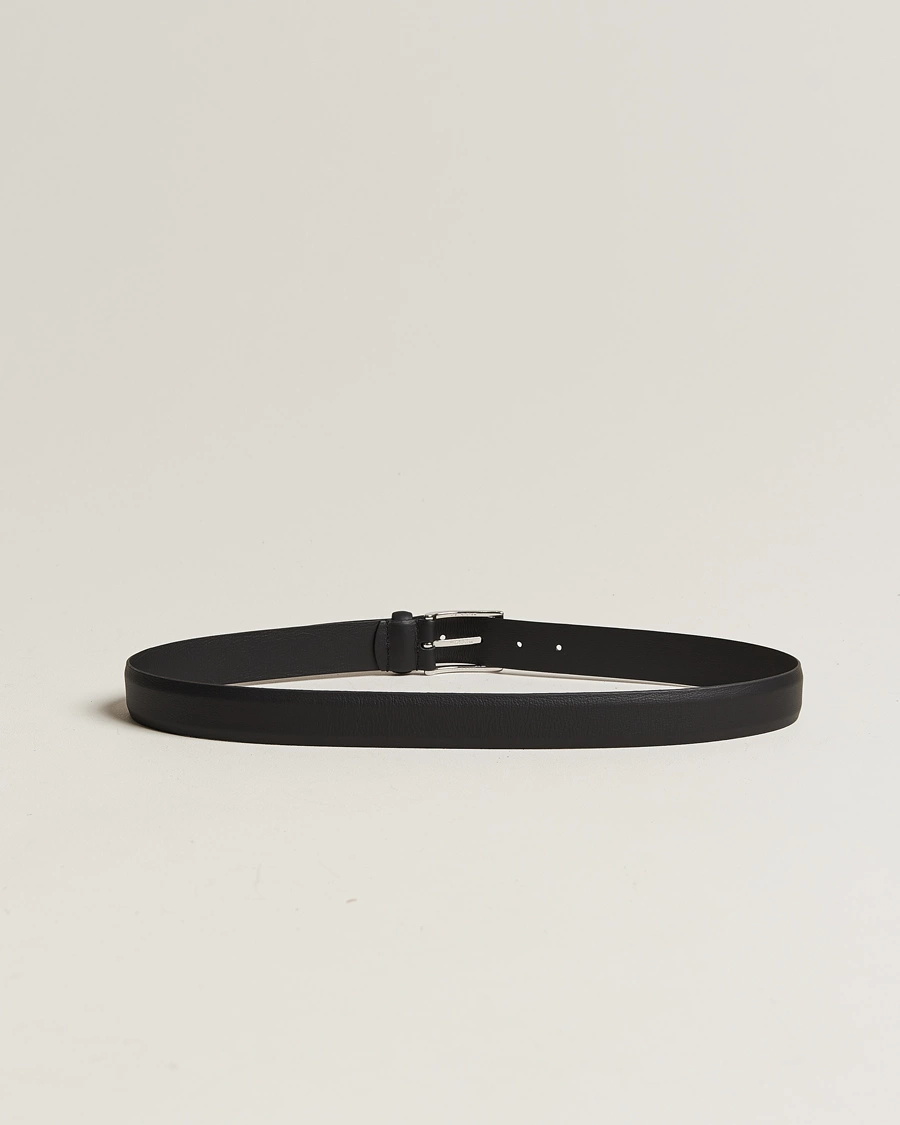 Herren | Schlichte Gürtel | Anderson's | Double Nappa Calf 3 cm Belt Black