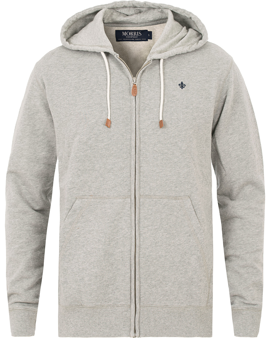 Herren | Pullover | Morris | Full Zip Hoodie Light Grey Melange
