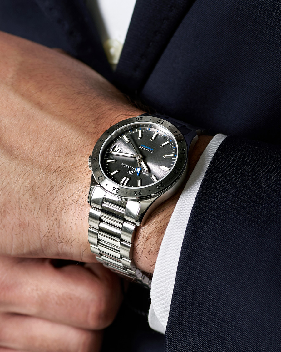 Herren | Sjöö Sandström Royal Steel Worldtimer 36mm Grey with Steel | Sjöö Sandström | Royal Steel Worldtimer 36mm Grey with Steel