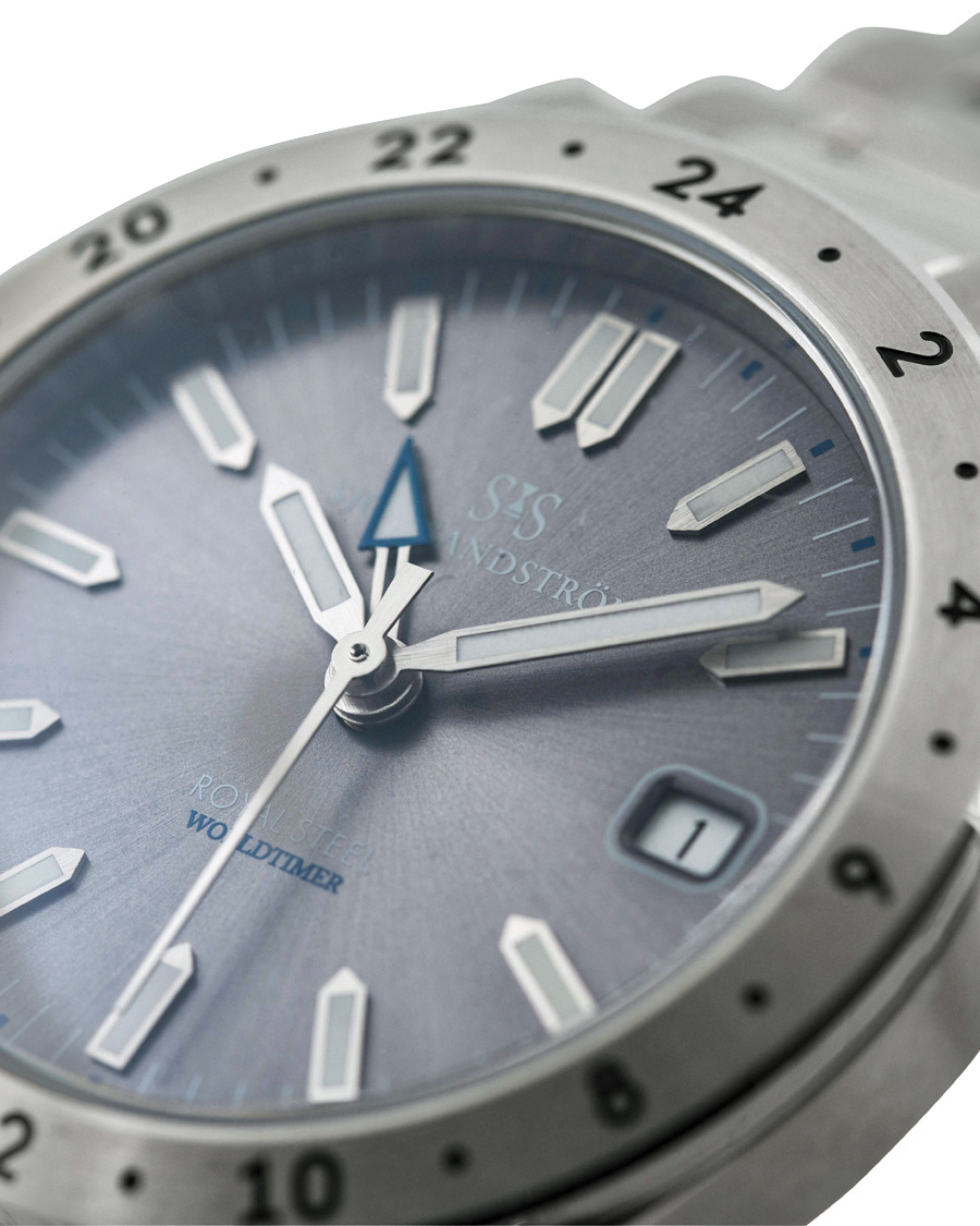 Herren | Sjöö Sandström Royal Steel Worldtimer 36mm Grey with Steel | Sjöö Sandström | Royal Steel Worldtimer 36mm Grey with Steel