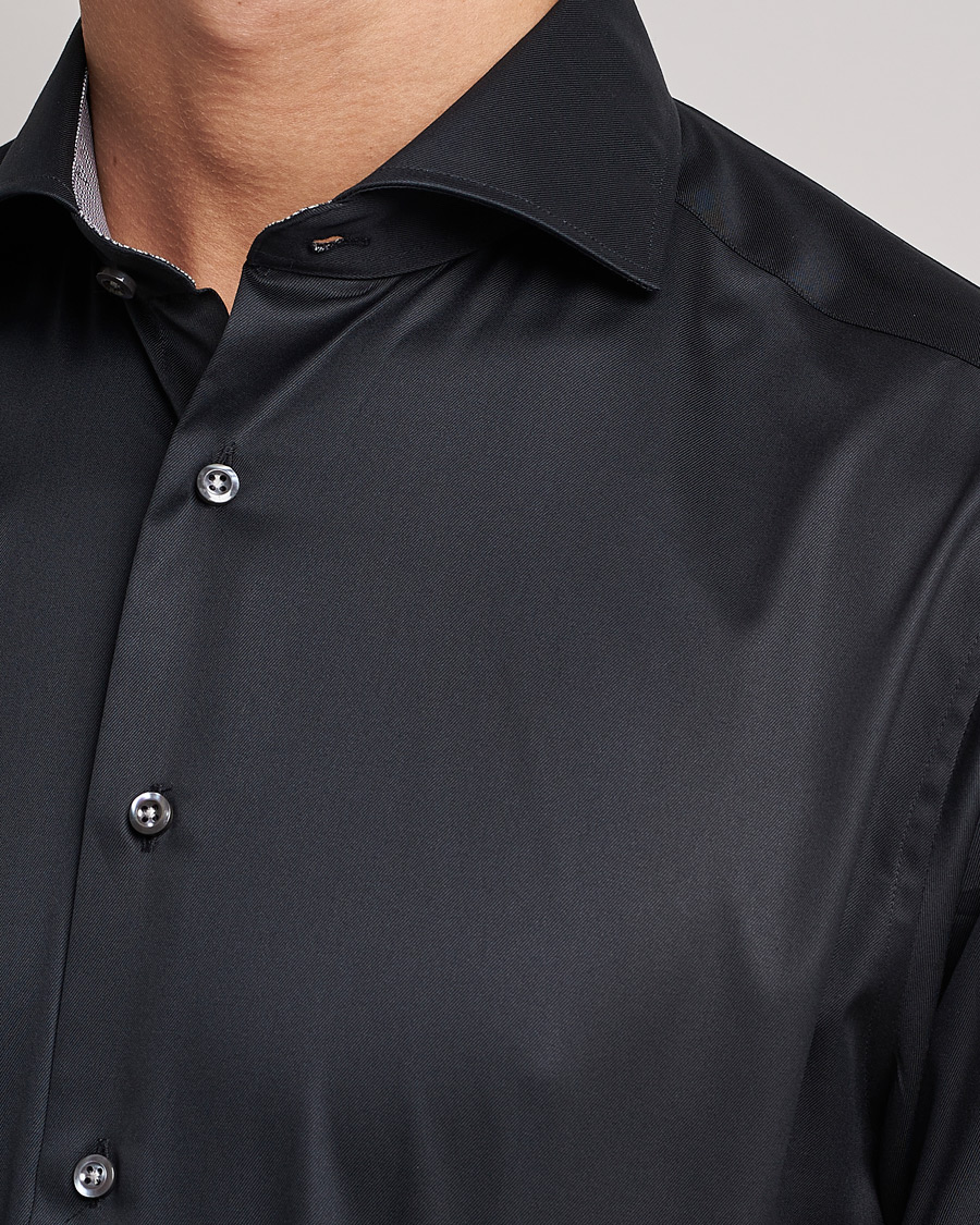 Herren | Hemden | Stenströms | Fitted Body Contrast Shirt Black
