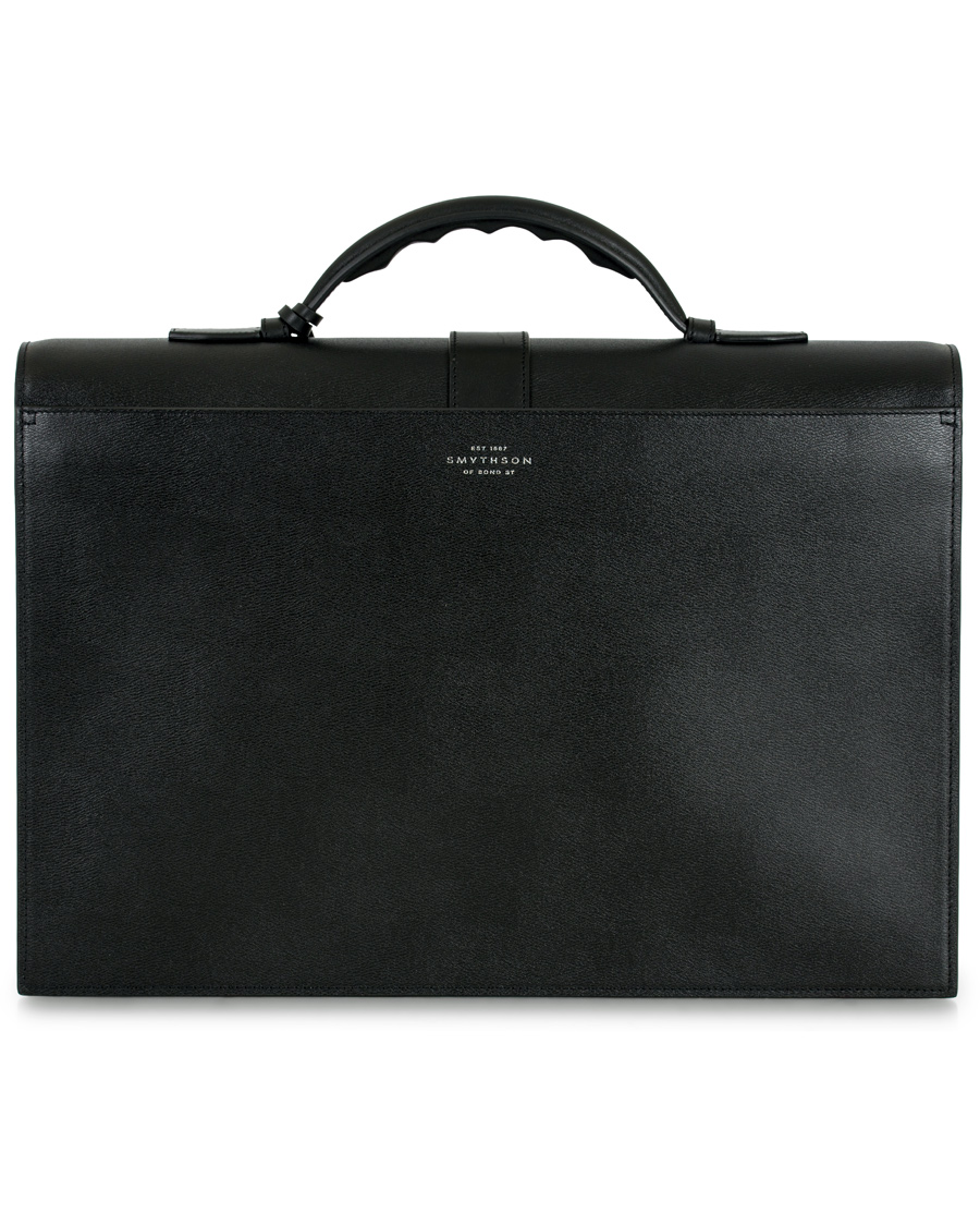 Herren | Smythson Grosvenor Slim Calf Briefcase Black | Smythson | Grosvenor Slim Calf Briefcase Black
