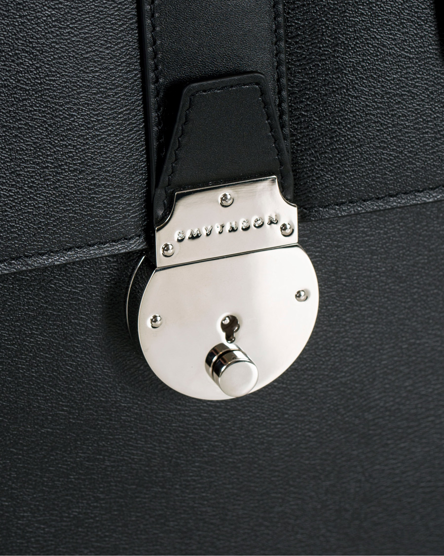 Herren | Smythson Grosvenor Slim Calf Briefcase Black | Smythson | Grosvenor Slim Calf Briefcase Black