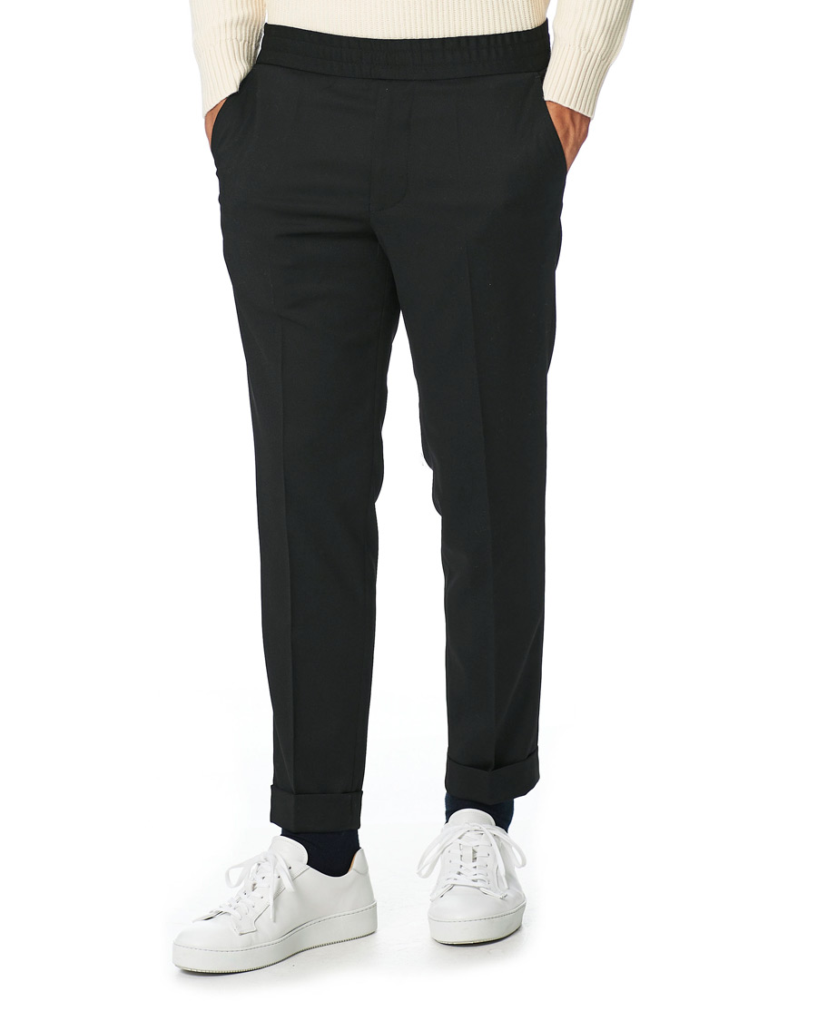 Herren | Hosen | Filippa K | Terry Gabardine Cropped Turn Up Trousers Black