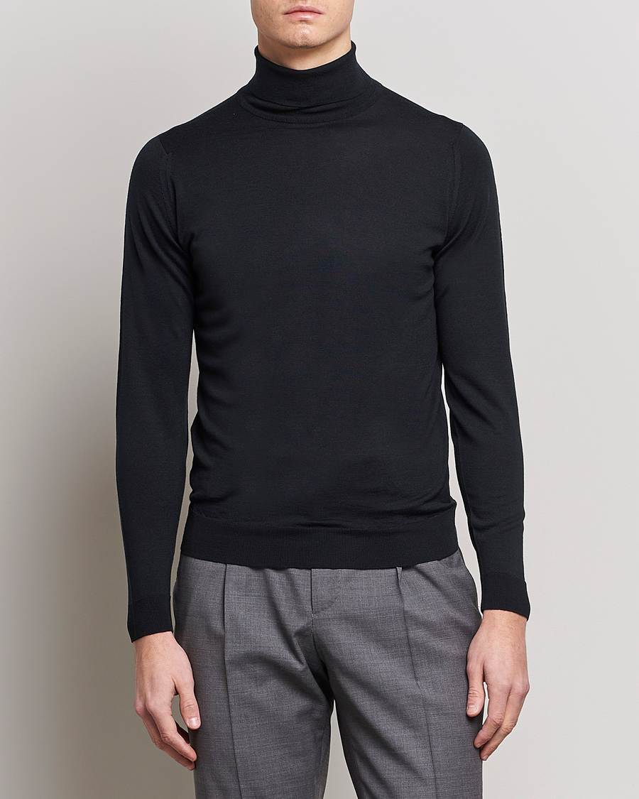 Herren | Pullover | John Smedley | Cherwell Extra Fine Merino Rollneck Black