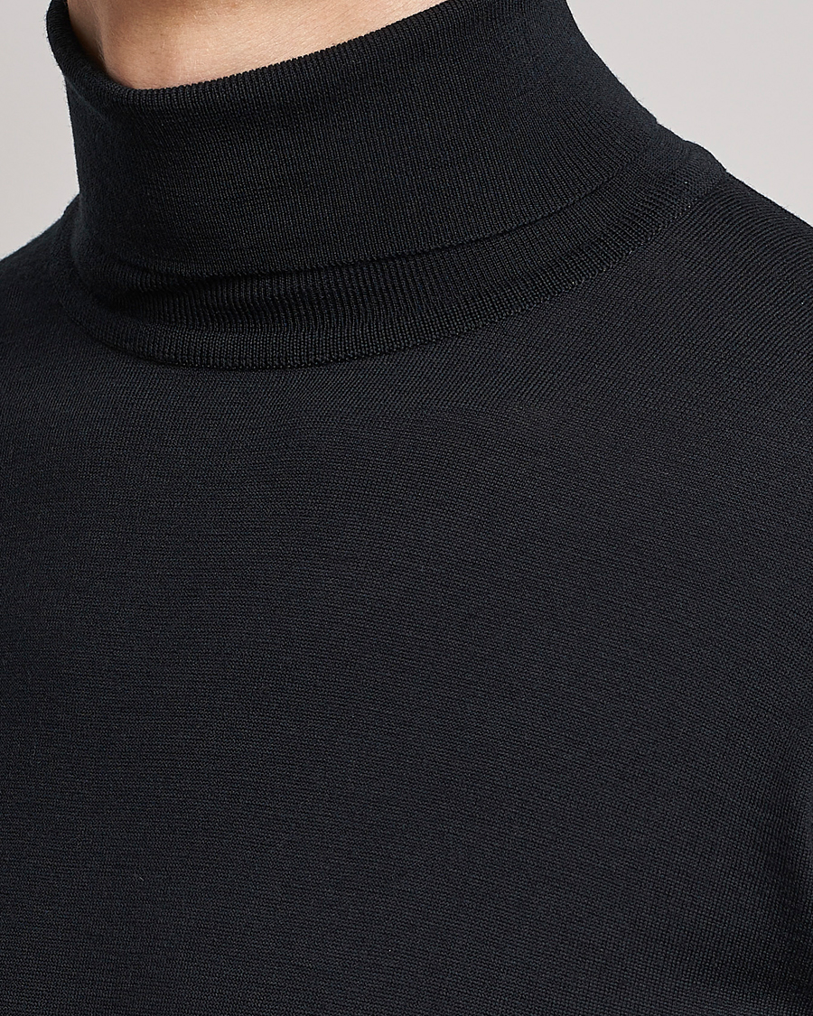Herren | Pullover | John Smedley | Cherwell Extra Fine Merino Rollneck Black