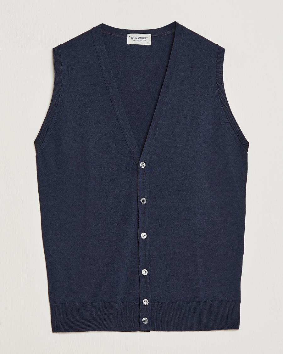 Herren | Pullover | John Smedley | Huntswood Slim Fit Waistcoat Midnight