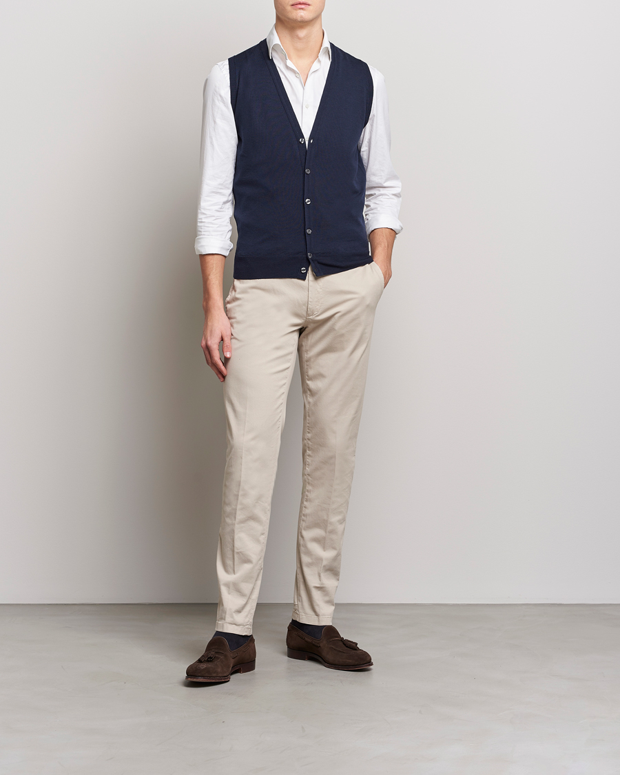 Herren | Pullover | John Smedley | Huntswood Slim Fit Waistcoat Midnight