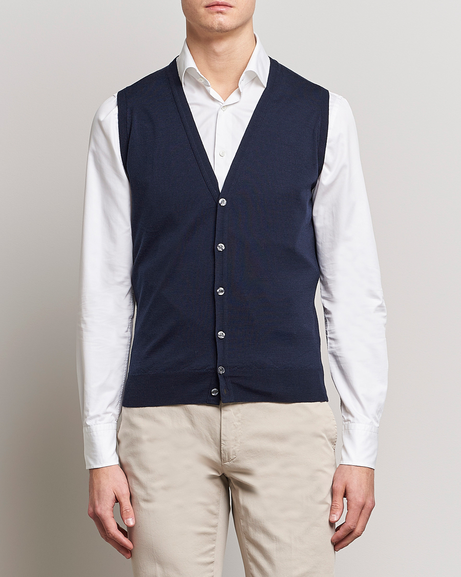 Herr | Västar & Slipovers | John Smedley | Huntswood Slim Fit Waistcoat Midnight