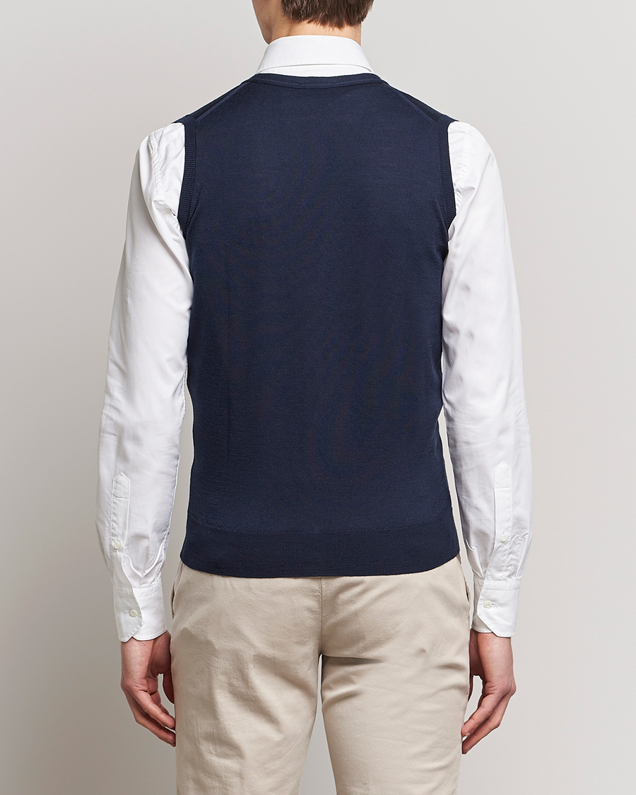 Herren | Pullover | John Smedley | Huntswood Slim Fit Waistcoat Midnight