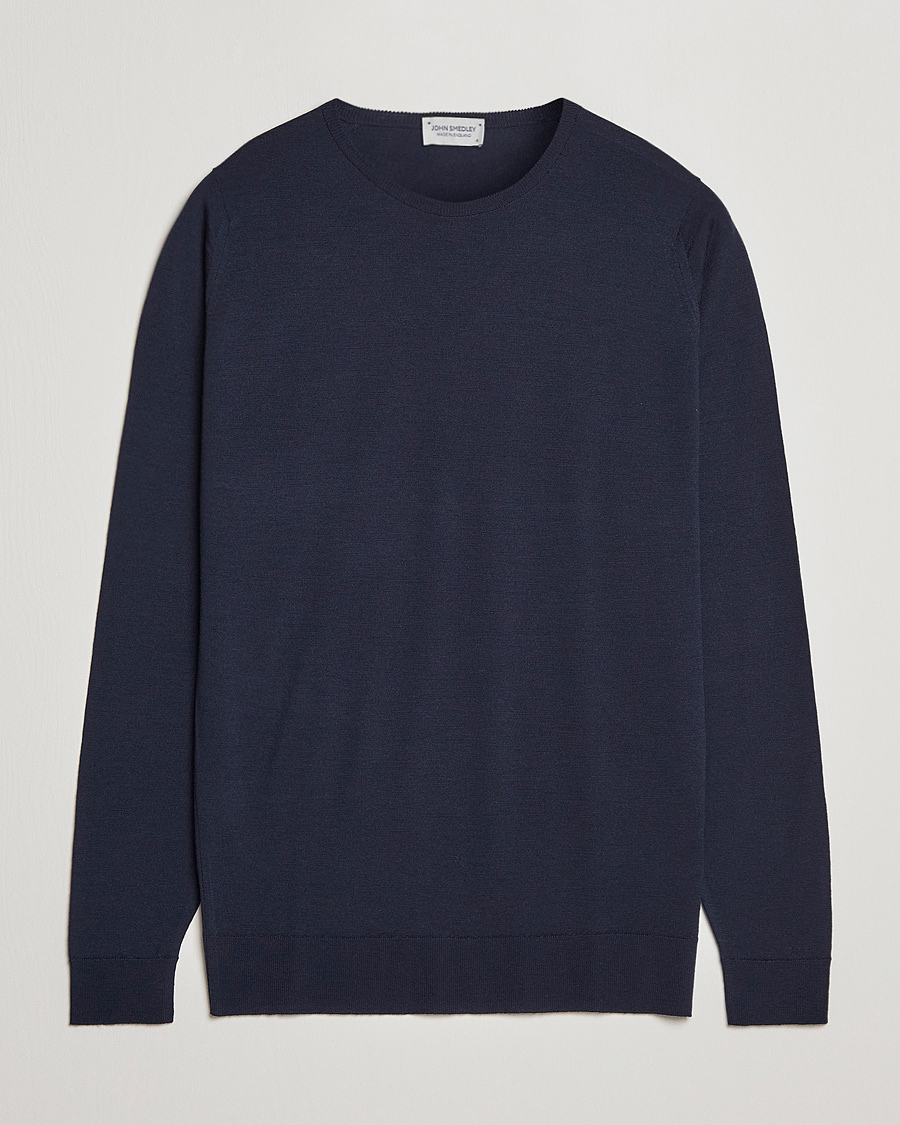 Herren | Pullover | John Smedley | Lundy Extra Fine Merino Crew Neck Midnight