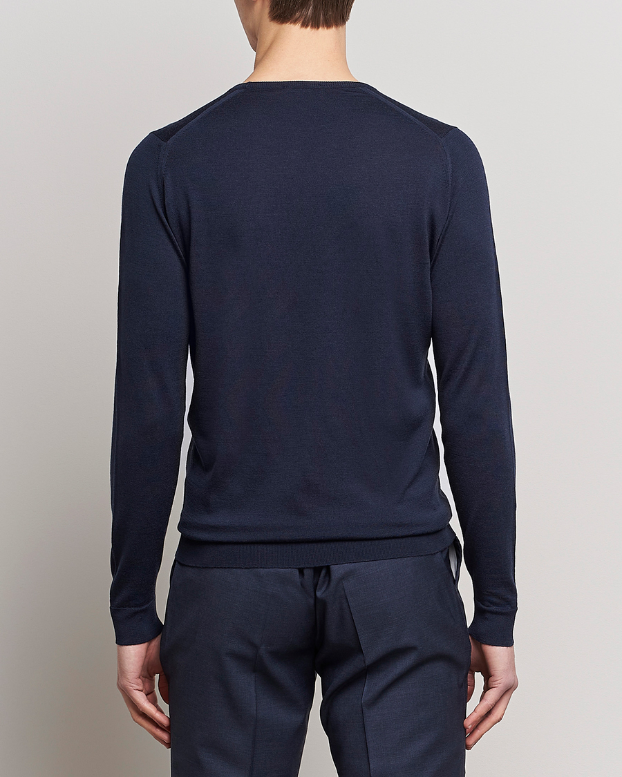 Herren | Pullover | John Smedley | Lundy Extra Fine Merino Crew Neck Midnight