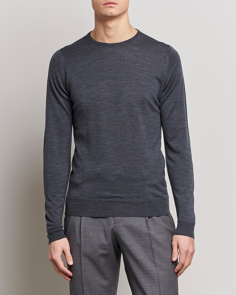 Herren | Kleidung | John Smedley | Lundy Extra Fine Merino Crew Neck Charcoal