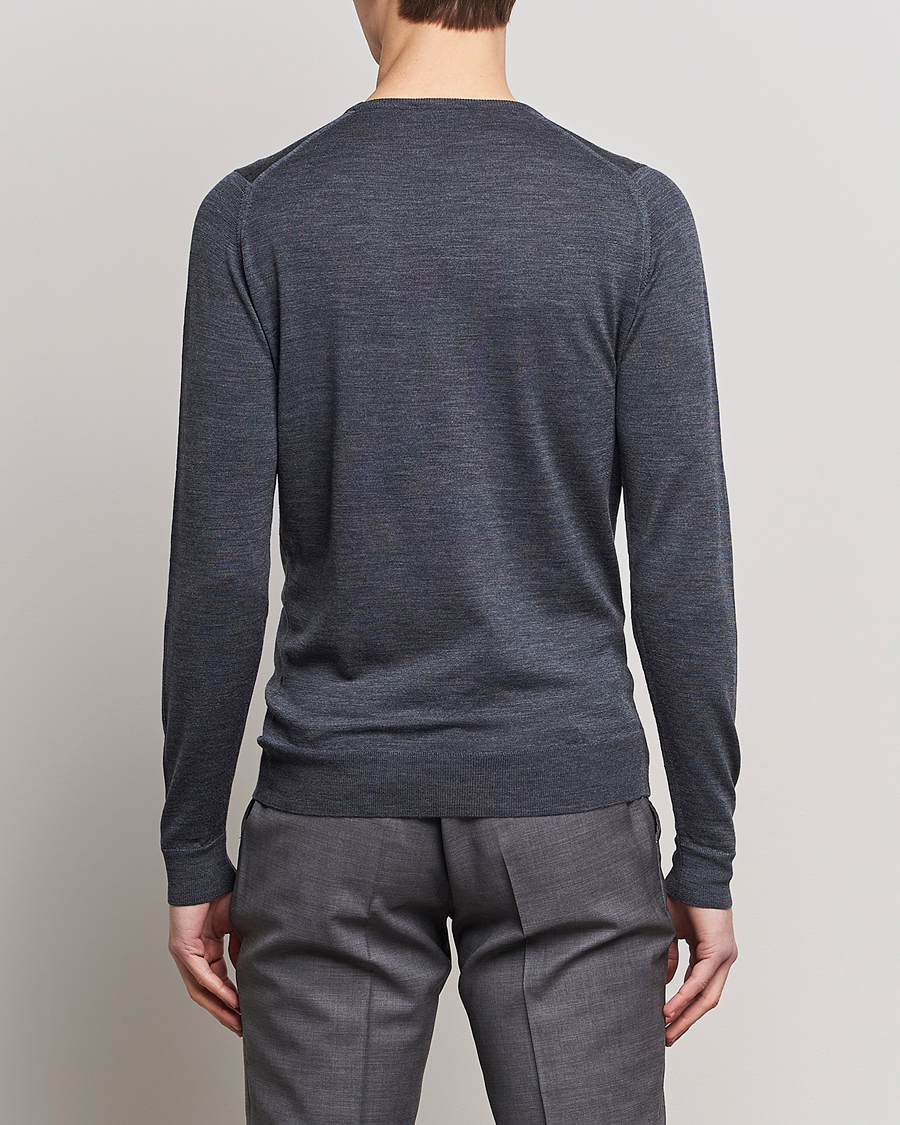 Herren | Pullover | John Smedley | Lundy Extra Fine Merino Crew Neck Charcoal