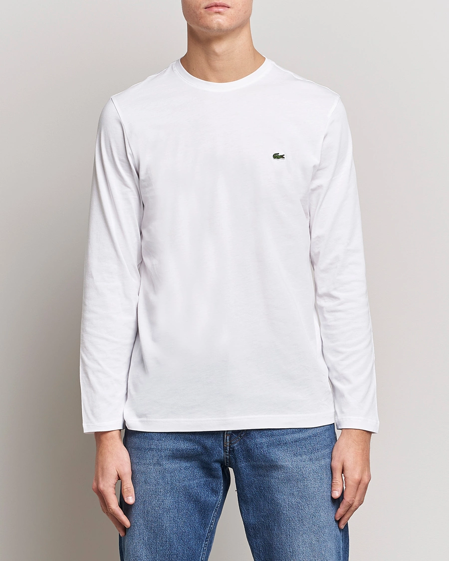 Herren | T-Shirts | Lacoste | Long Sleeve Crew Neck T-Shirt White