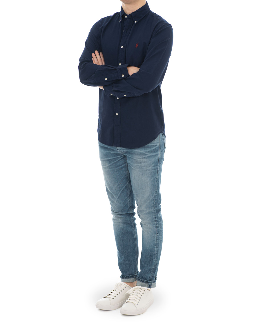 Herren | Hemden | Polo Ralph Lauren | Slim Fit Garment Dyed Oxford Shirt Windsor Navy