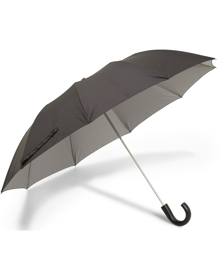 Herren | Fox Umbrellas Telescopic Umbrella Black/Contrast Grey | Fox Umbrellas | Telescopic Umbrella Black/Contrast Grey