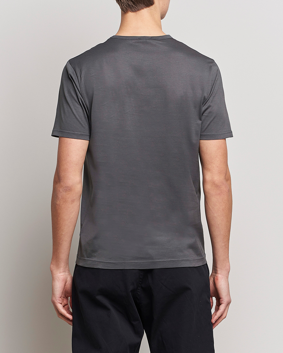 Herren | T-Shirts | Sunspel | Crew Neck Q82 Cotton T-Shirt Charcoal