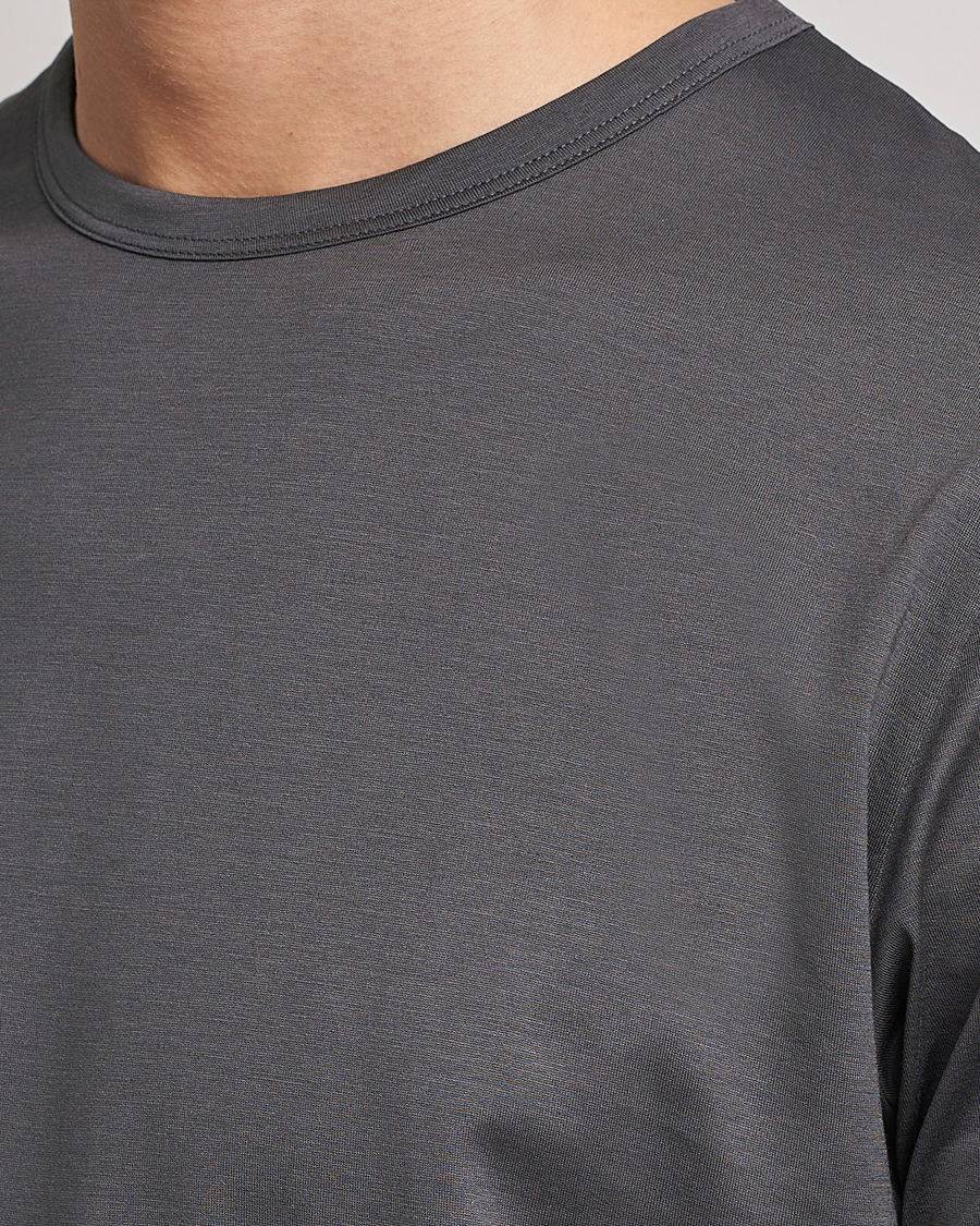 Herren | T-Shirts | Sunspel | Crew Neck Q82 Cotton T-Shirt Charcoal