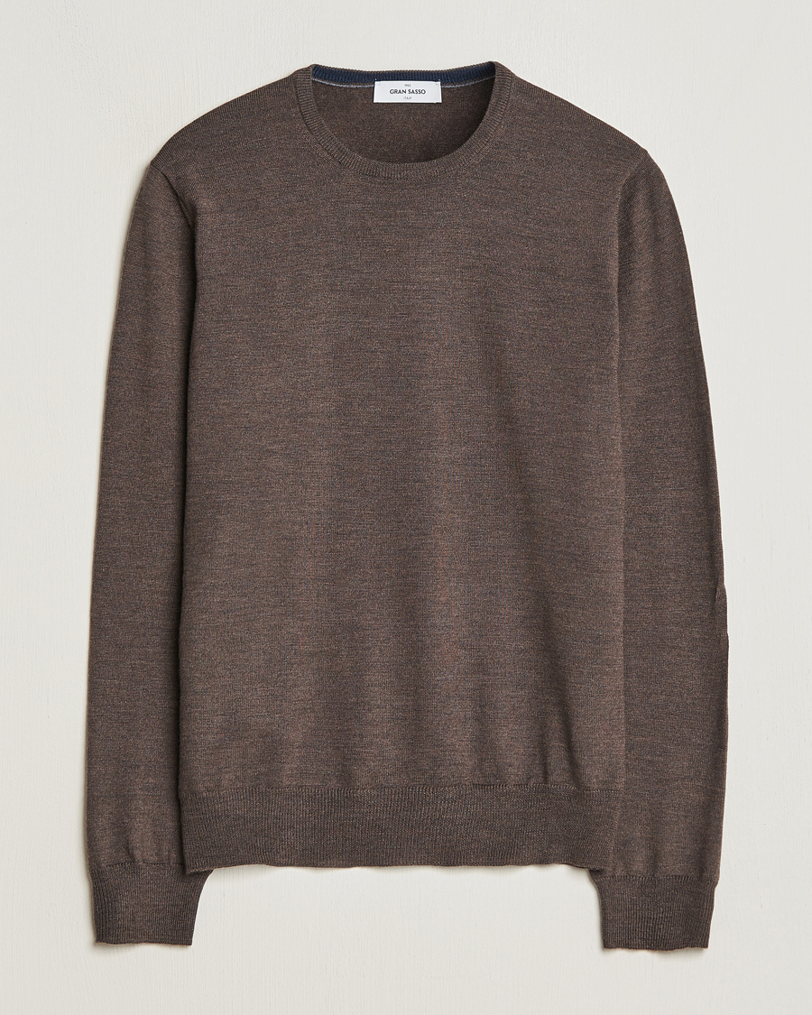 Herren | Pullover | Gran Sasso | Merino Fashion Fit Crew Neck Pullover Brown